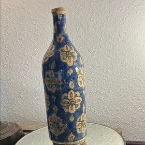 Floral Blue Ceramic Vase